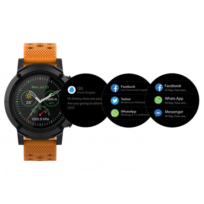 BT Smartwatch Denver SW-510 GPS Black with Orange Strap