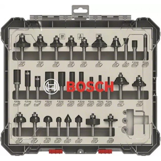 Bosch Mixed Router Bit Sets, 30-Pieces