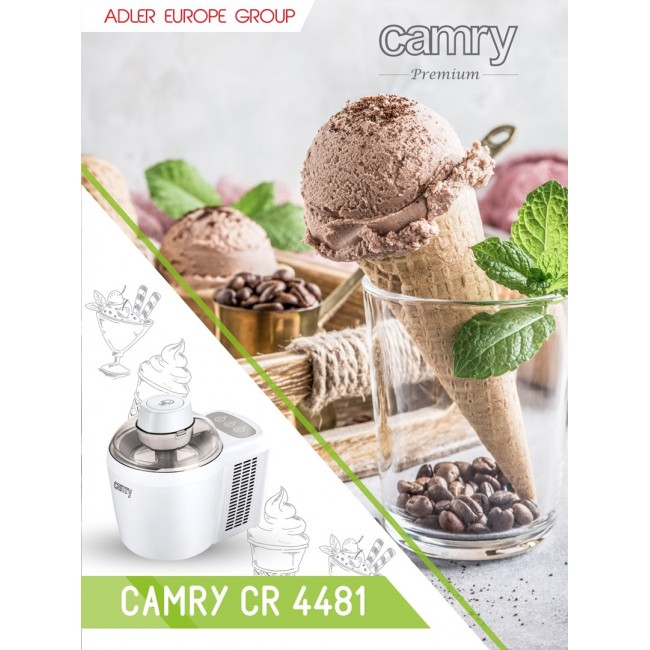 Camry Premium CR 4481 ice cream maker Gel canister ice cream maker 0.7 L 90 W White Camry Premium CR 4481 ice cream maker Gel canister ice cream maker 0.7 L 90 W White