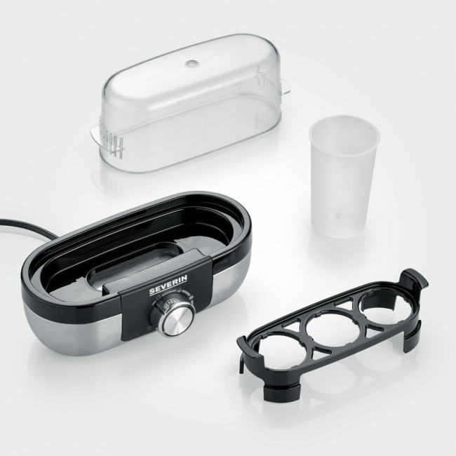 Severin EK 3163 3 egg(s) Black, Stainless steel, Transparent
