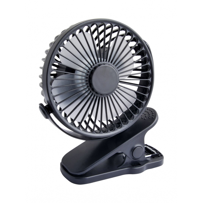 Desk fan with clip 10cm USB+battery black Desk fan with clip 10cm USB+battery black