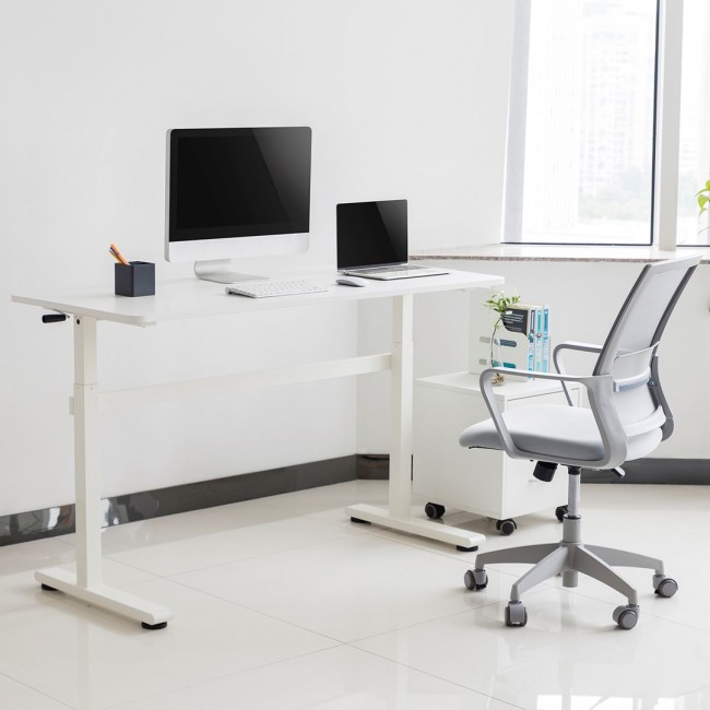 Manual height adjustable desk Ergo Office, max 40 kg, max height 117cm, with a top for standing and sitting work, ER-401 W Manual height adjustable desk Ergo Office, max 40 kg, max height 117cm, with a top for standing and sitting work, ER-401 W