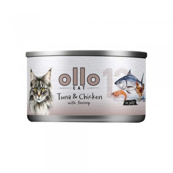 OLLO Cat nr 12 Tuna & Chicken with shrimp in jelly - wet cat food - 70g