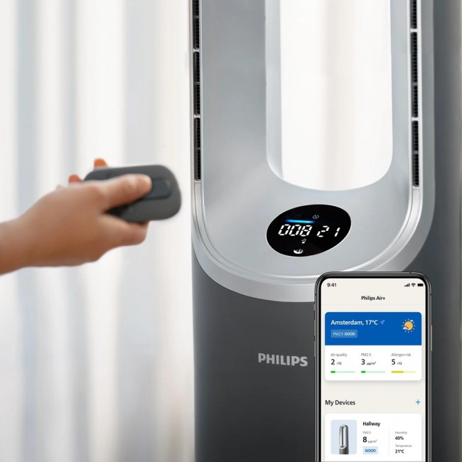 Philips AMF870/15 air purifier 70 m 46 dB 2200 W Silver, Grey Philips AMF870/15 air purifier 70 m 46 dB 2200 W Silver, Grey