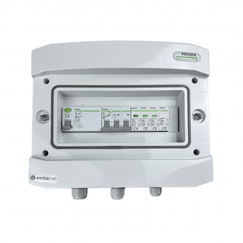 Switchgear attached AC hermetic IP65 EMITTER with surge protective device AC Noark type 1+2, 10A 3-F, RCD type A 40A/300mA