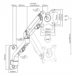 Gembird MA-WA1-02 Adjustable wall display mounting arm, 17 -27 , up to 7 kg