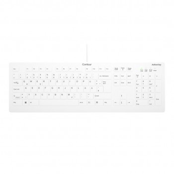 Contour Design Active Key Contour QuickClean Medical Keyboard Removable Cover Full-Size Wired White DE C8112