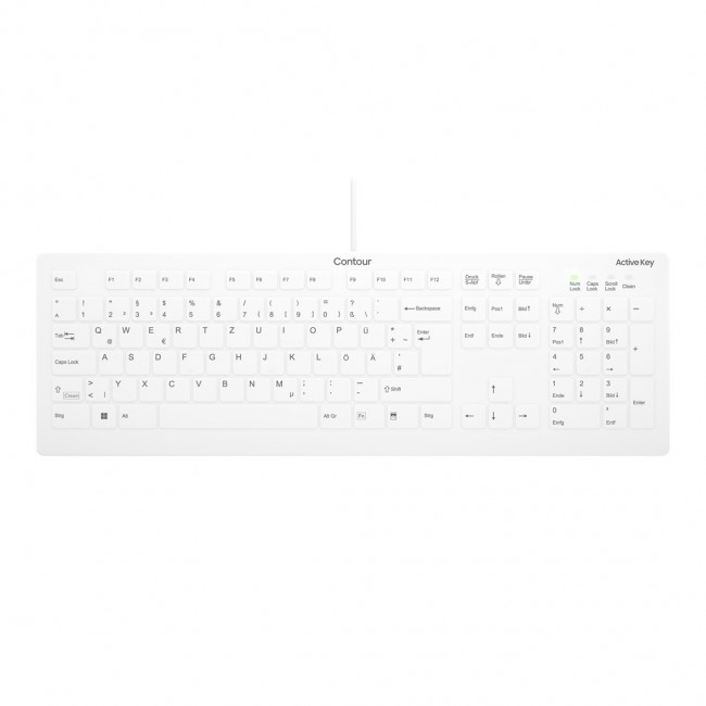 Contour Design Active Key Contour QuickClean Medical Keyboard Removable Cover Full-Size Wired White DE C8112 Contour Design Active Key Contour QuickClean Medical Keyboard Removable Cover Full-Size Wired White DE C8112