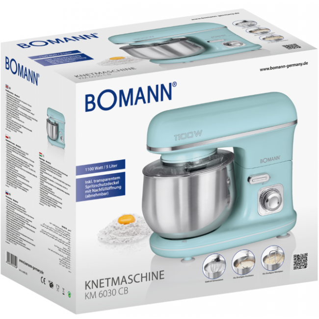 Bomann KM 6030 CB food processor 1100 W 5 L Mint colour Bomann KM 6030 CB food processor 1100 W 5 L Mint colour