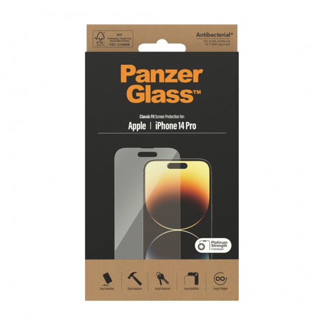 PanzerGlass Screen Protector iPhone 14 Pro | Classic Fit