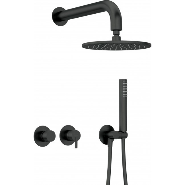 Concealed shower set with overhead shower - with horizontal mixer Concealed shower set with overhead shower - with horizontal mixer
