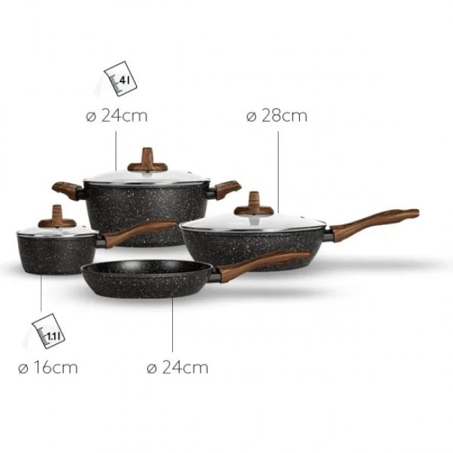 Smile MGK-24 7-piece cookware set with deep frying pan