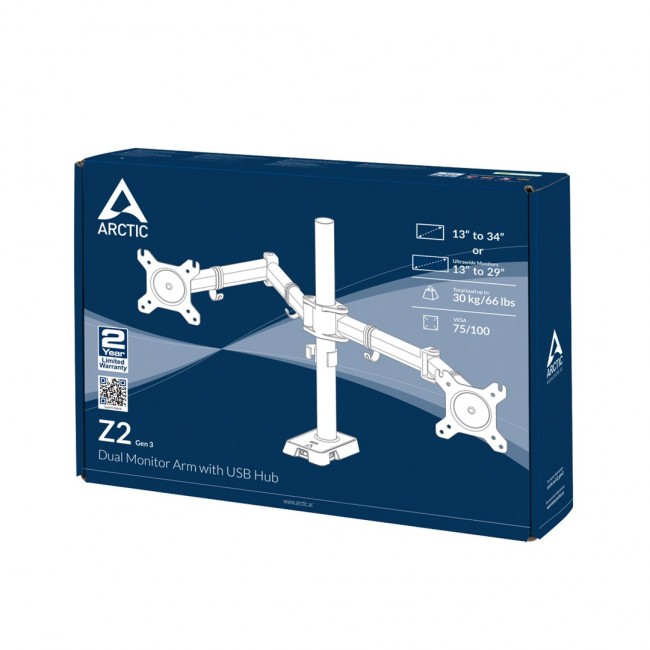 ARCTIC Z2 (Gen 3) - Dual Monitor Arm with USB Hub