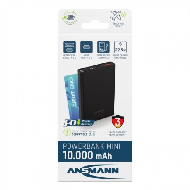 Ansmann 1700-0154 power bank Lithium-Ion (Li-Ion) 10000 mAh Black