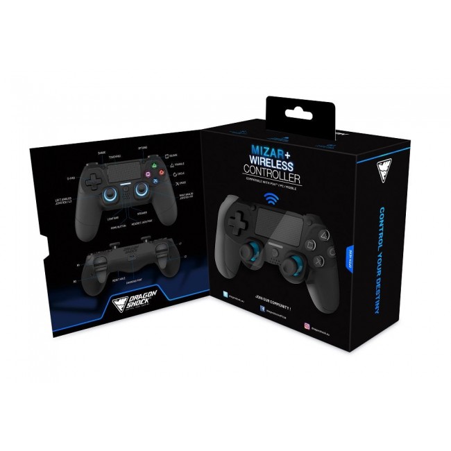 Dragonshock Mizar+ Black Bluetooth Gamepad Analogue / Digital PC, PlayStation 4, Android