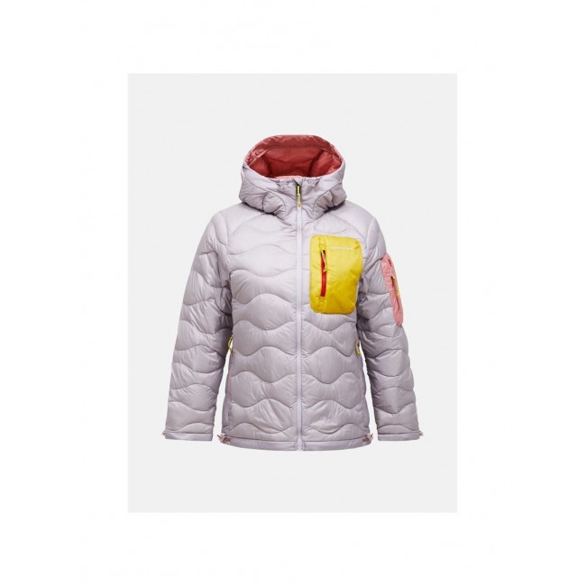 Kurtka damska puchowa PEAK PERFORMANCE W Helium Utility Down Hood Jacket kolor szary - S