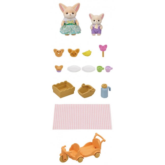 Sylvanian Families Sunny Picnic Set -Fennec Fox Sister & Baby