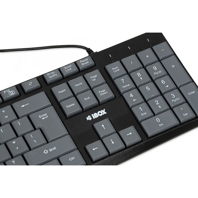 iBox IKC2010G keyboard Home USB QWERTY English Grey, Black