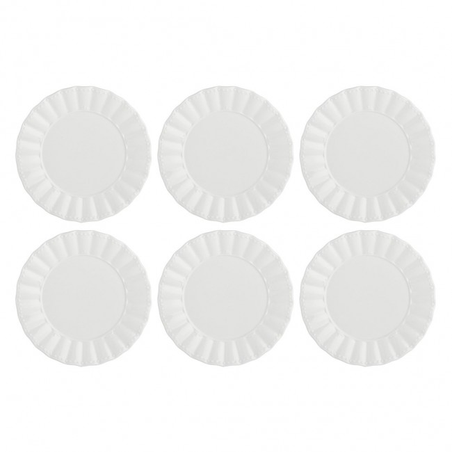 Set of 6 Ducale Salad Plates - White, 20 cm Set of 6 Ducale Salad Plates - White, 20 cm