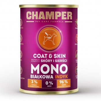 CHAMPER Coat & Skin Salmon - wet dog food - 400g