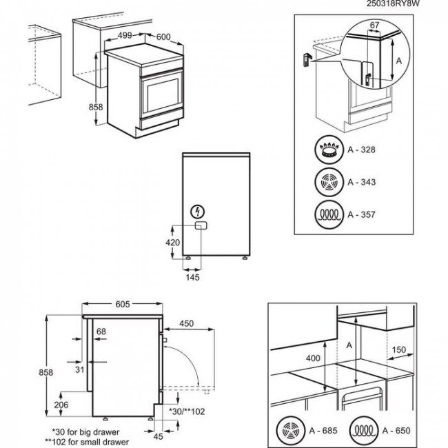 Electrolux LKR540266W Freestanding electric cooker with oven Electrolux LKR540266W Freestanding electric cooker with oven