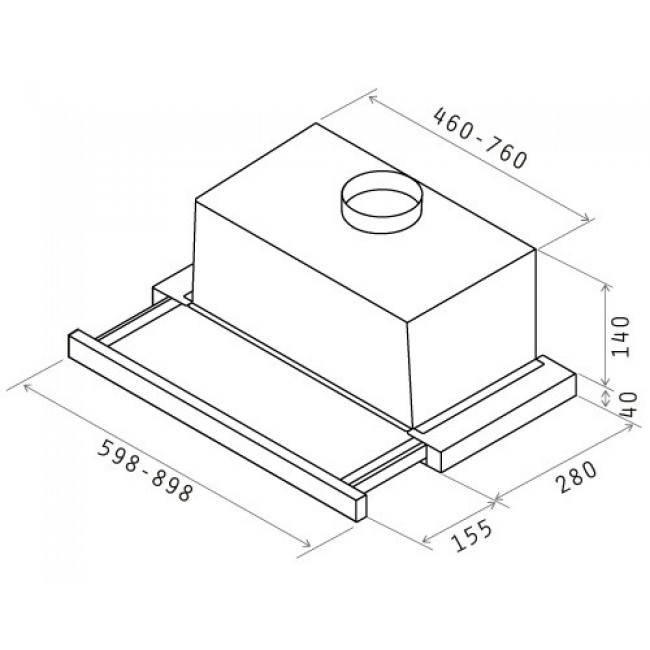 Elica ELITE14 LUX GRIX/A/60 Built-under Silver, Stainless steel 336 m /h