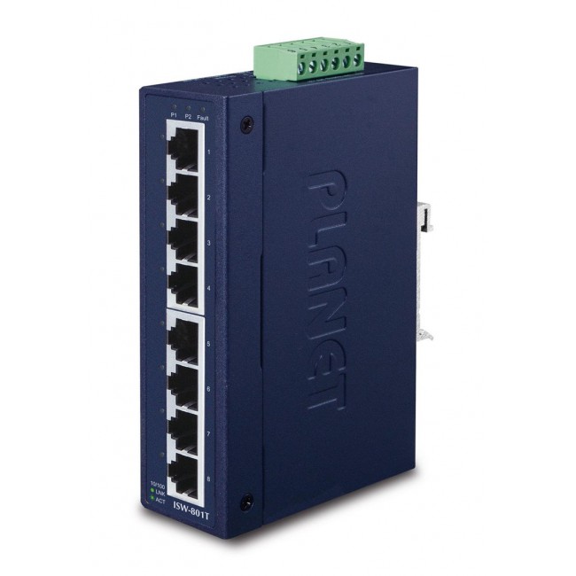 PLANET ISW-801T network switch Unmanaged L2 Fast Ethernet (10/100) Blue