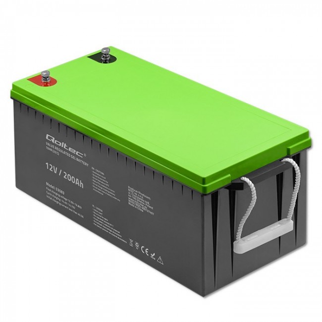 Qoltec 53083 Gel battery | 12V | 200AH