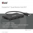 CLUB3D Quad DisplayPort Hub 4 x 4K Resolution @ 30Hz, MST Support