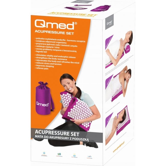 QMED Acupressure mat with cushion Purple