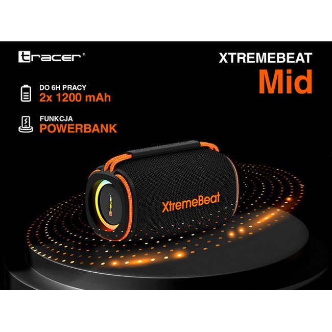Tracer XtremeBeat TWS Portable Bluetooth Speaker Black 15 W
