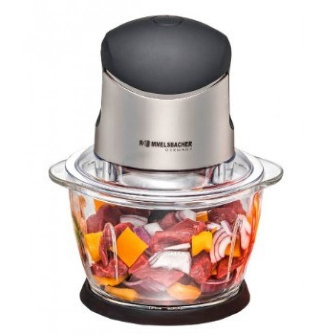 Rommelsbacher MZ 400 electric food chopper 1 L 400 W Black, Stainless steel