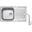 Steel sink with 1-bowl faucet with drainer Steel sink with 1-bowl faucet with drainer