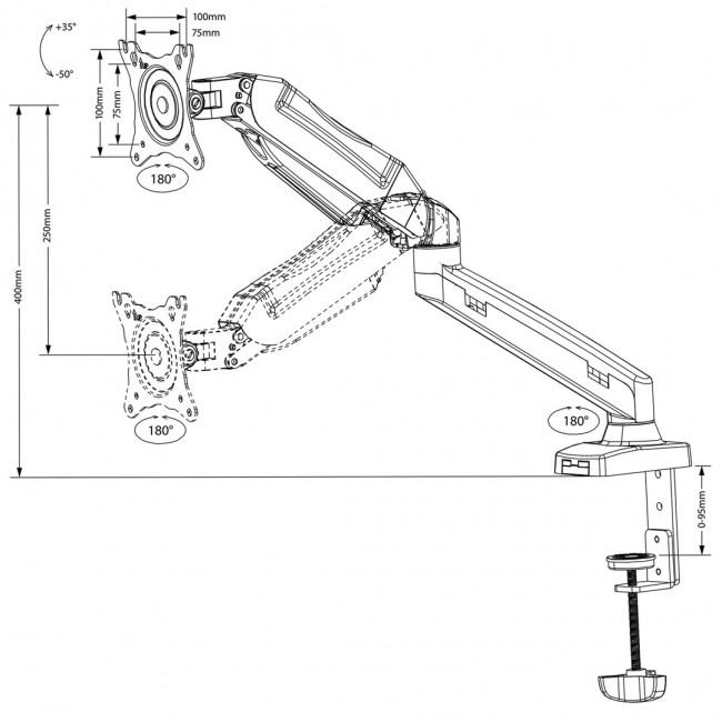 Maclean MC-860 monitor mount / stand 68.6 cm (27