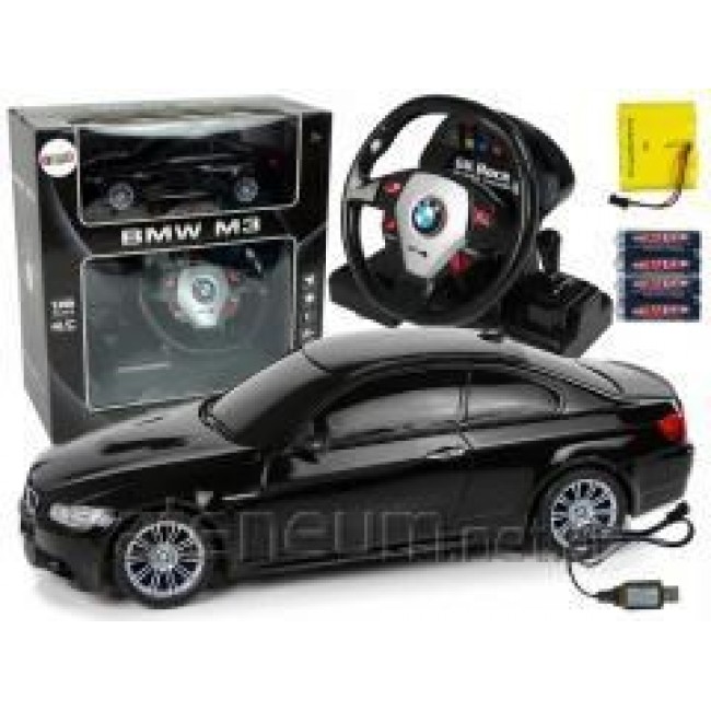 Auto Zdalnie Sterowane BMW M3 Czarny Pilot Kierownica 1:18 D więk wiat a