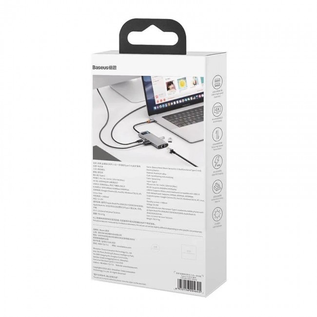 Baseus Metal Gleam USB 3.2 Gen 1 (3.1 Gen 1) Type-C Grey