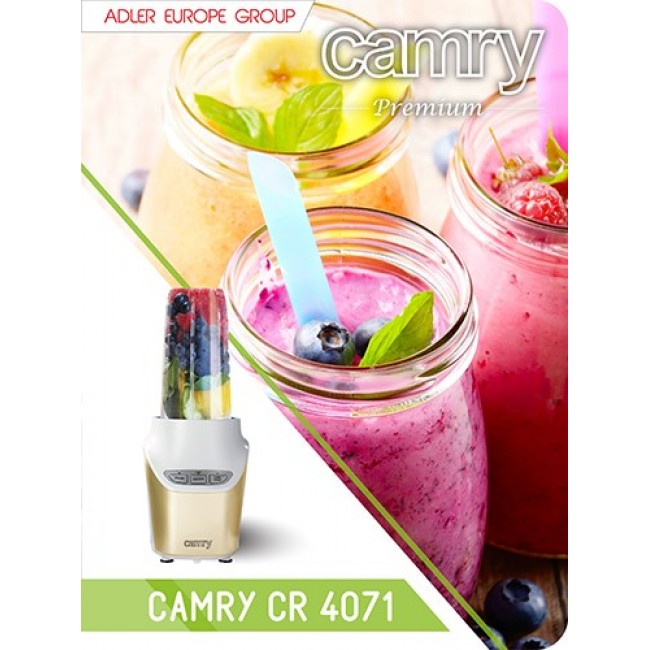 Camry Premium CR 4071 blender 1 L Sport blender 1000 W Gold, Transparent, White Camry Premium CR 4071 blender 1 L Sport blender 1000 W Gold, Transparent, White