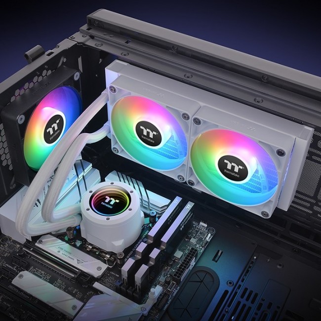 Thermaltake TH240 V2 ARGB Processor Liquid cooling kit 24 cm White 1 pc(s) Thermaltake TH240 V2 ARGB Processor Liquid cooling kit 24 cm White 1 pc(s)