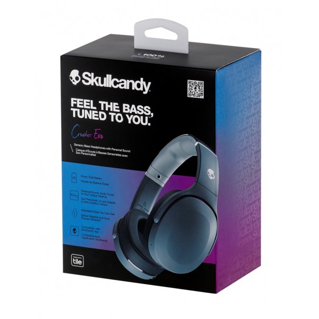 Skullcandy Crusher Evo Headphones Wired & Wireless Head-band Calls/Music USB Type-C Bluetooth Grey Skullcandy Crusher Evo Headphones Wired & Wireless Head-band Calls/Music USB Type-C Bluetooth Grey