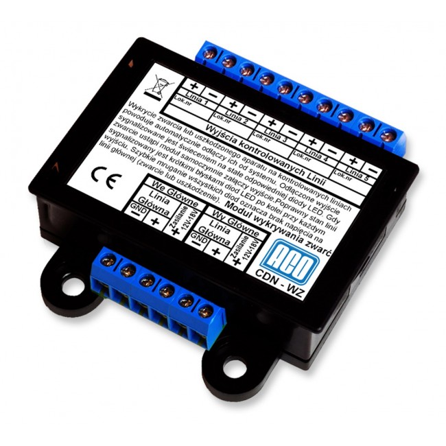 ACO CDN-WZ The module is used to detect a short circuit of the line or damage to the home station in the premises. ACO CDN-WZ The module is used to detect a short circuit of the line or damage to the home station in the premises.
