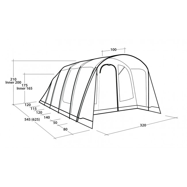 Outwell Denver 5 5 person(s) Green Tunnel tent