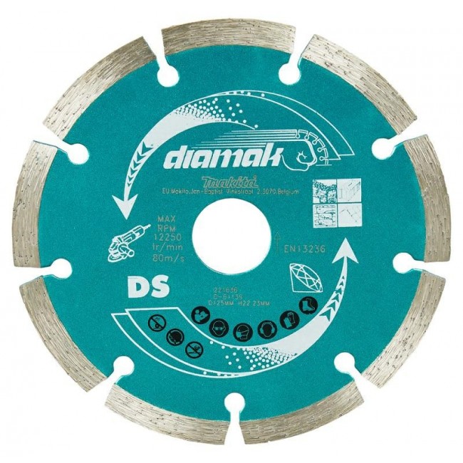 MAKITA DIAMOND BLADE 125x22,23mm SEGMENT /10pcs. CONCRETE, BRICK, MARBLE