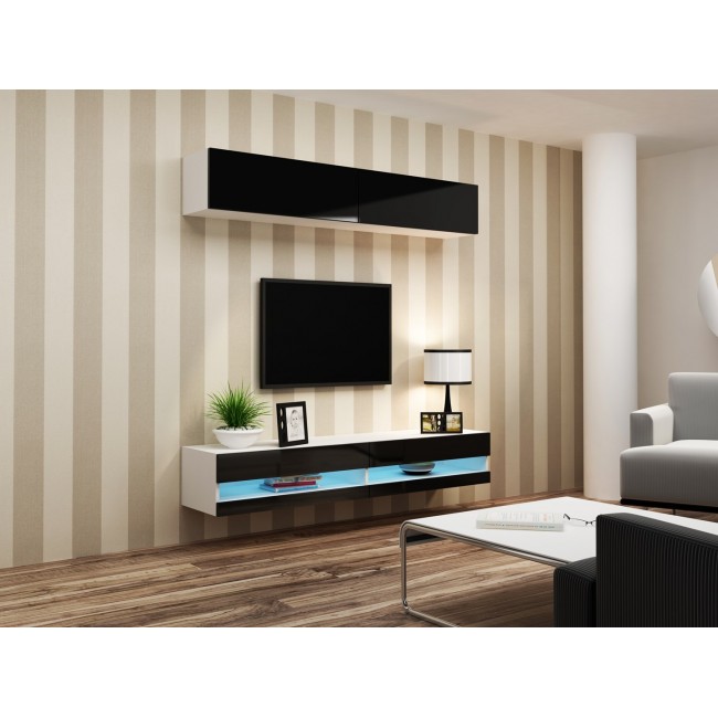 Cama TV stand VIGO NEW 30/140/40 white/black gloss