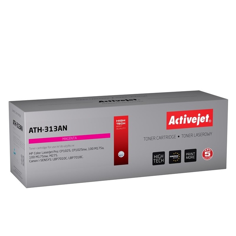 Activejet ATH-313AN Toner (replacement for Canon, HP 126A CRG-729M, CE313A Premium 1000 pages magenta) Activejet ATH-313AN Toner (replacement for Canon, HP 126A CRG-729M, CE313A Premium 1000 pages magenta)