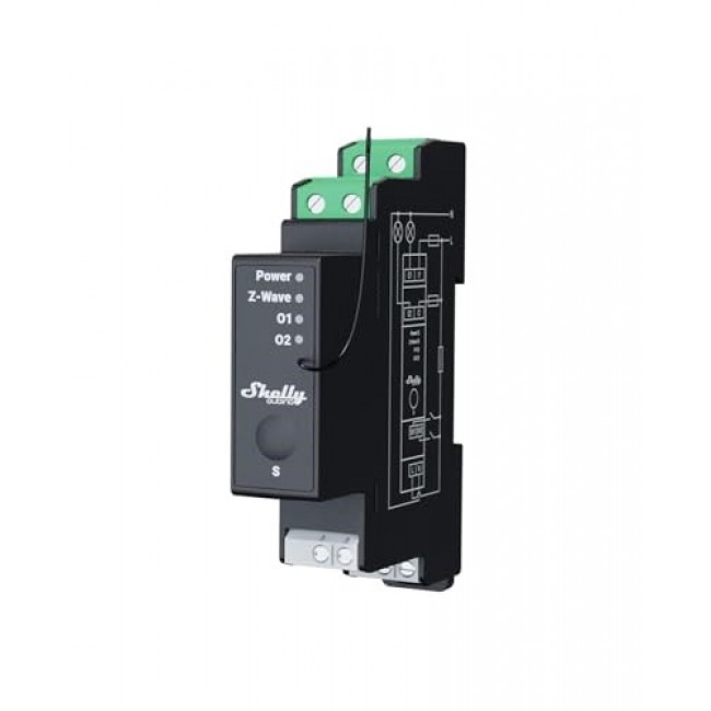 Shelly Qubino Wave Pro 2PM electrical relay Black