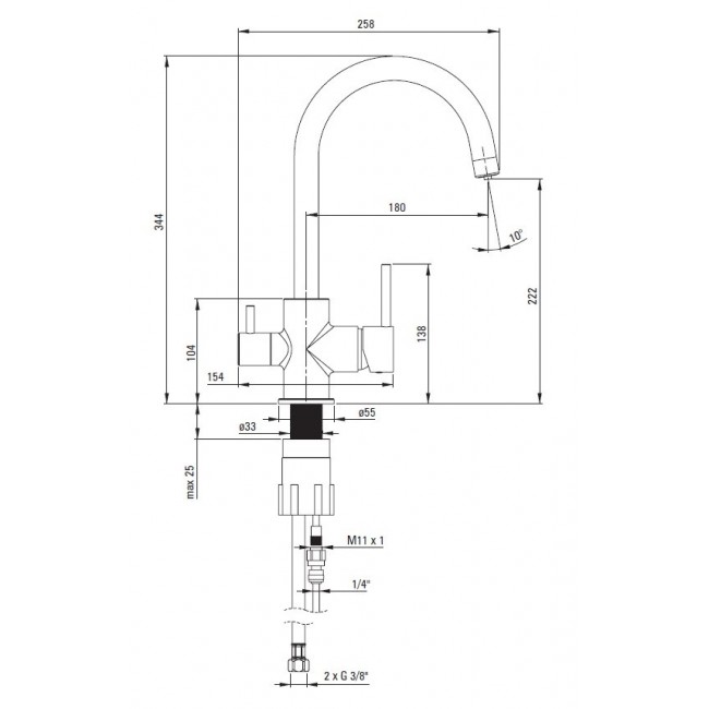 Kitchen faucet with water filter connection Kitchen faucet with water filter connection