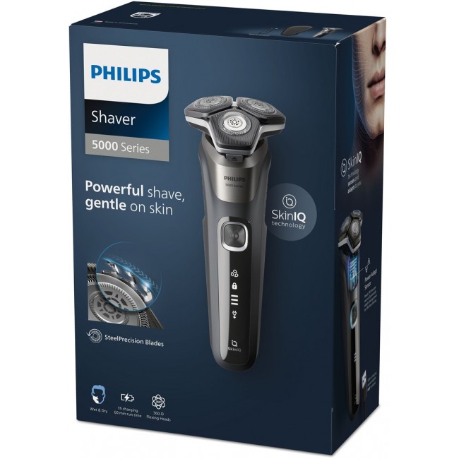 Philips SHAVER Series 5000 S5887/30 men's shaver Rotation shaver Trimmer Black, Grey