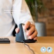 R-Go Tools Ergonomic mouse R-Go HE Break with break software, large (hand size 185 mm), left-handed, Wired, black