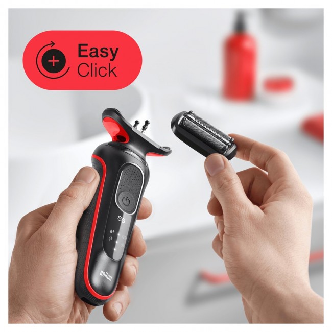 Braun Series 5 50-R1000s Foil shaver Black, Red Braun Series 5 50-R1000s Foil shaver Black, Red