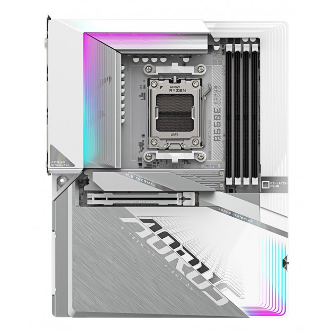 GIGABYTE B650E AORUS STEALTH ICE Motherboard - AMD Ryzen 9000 Series CPUs, 12+2+2 Phases VRM, up to 8000MHz DDR5 (OC), 1xPCIe 5.0 + 2xPCIe 4.0 M.2, 2.5GbE LAN, WIFI 7, USB 3.2 Gen 2x2 GIGABYTE B650E AORUS STEALTH ICE Motherboard - AMD Ryzen 9000 Series CPUs, 12+2+2 Phases VRM, up to 8000MHz DDR5 (OC), 1xPCIe 5.0 + 2xPCIe 4.0 M.2, 2.5GbE LAN, WIFI 7, USB 3.2 Gen 2x2